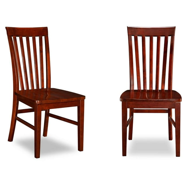 Mission Dining Chairs with Wood Seat in Walnut - Set of 2