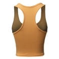 thumbnail image 3 of A2Y Women's Basic Cotton Casual Scoop Neck Cropped Racerback Tank Tops Ash Mustard XL, 3 of 5