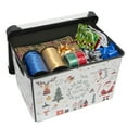 thumbnail image 6 of Simplify 7.48 Gallon "Happy Christmas" Design Plastic Storage Tote Bin, 6 of 12