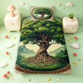 thumbnail image 3 of Homewish Vintage Nature Tree Twin Sheets,Mountain Landscape Bedding,Green Cream,3 Pieces,1 Flat Sheet,1 Fitted Sheet and 1 Pillowcase, 3 of 6
