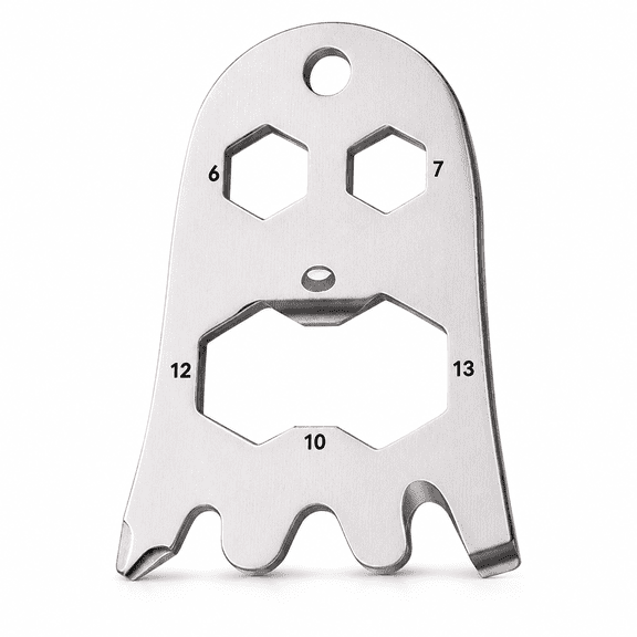 1 Pack Ghost-Shaped Bottle Opener, 8-in-1 Multi-Functional EDC Keychain Tool