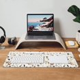 thumbnail image 2 of Laptop Mouse Pad Stone Terrazzo Pattern Desk Mat with Stitched Edges 31.5X 11.8 inch Non-Slip Large Keyboard Rubber Writing Table Mat for Office Home, 2 of 6
