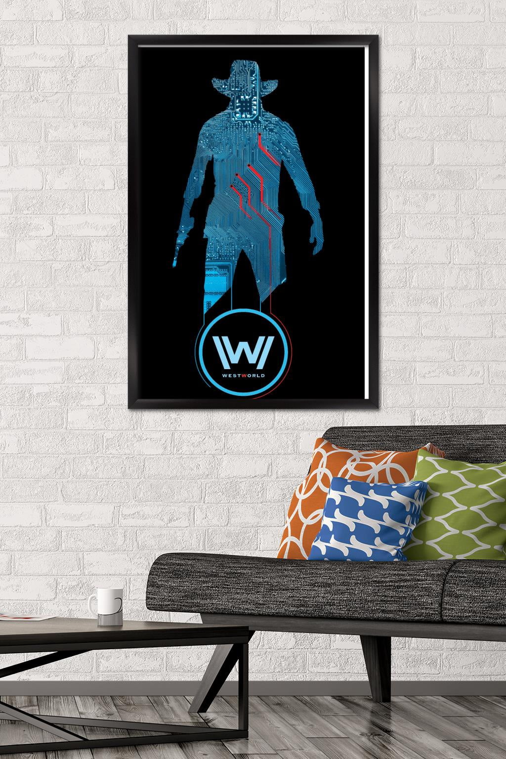 Westworld - Black Wall Poster, 22.375" x 34", Framed