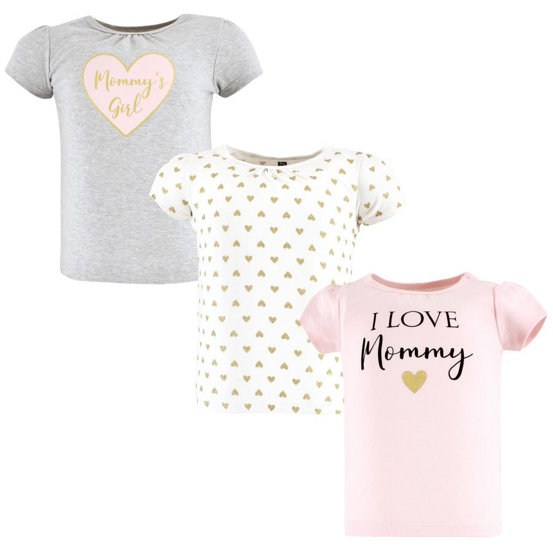 Hudson Baby Infant Girl Short Sleeve T-Shirts, Girl Mommy, 6-12 Months