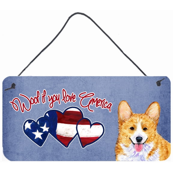 Woof if you love America Corgi Wall or Door Hanging Prints