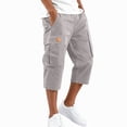 thumbnail image 2 of 3/4 Cargo Shorts for Men Casual Summer Trousers Bermuda Short Summer Leisure Pant with Mutil Pockets, 2 of 7