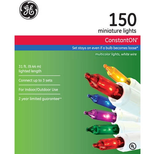 GE 150ct ConstantON Multicolor Miniature Christmas Lights for sale online 