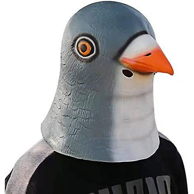 Doladrem Máscara de Cabeza de Paloma Máscara Divertida Novedad Disfraz de Halloween Máscara de Cosplay para Fiesta Máscara de pájaros de látex para Adultos