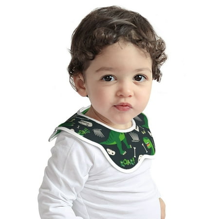 

Haiem ROMASA Muslin Baby Bibs Cotton Baby Bandana Drool Bibs for Child Absorbent Newborns Infant Burp Cloths for Teething Drooling(Dinosaur and Bone )