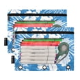 thumbnail image 2 of ALAZA 2 Pack Pencil Pouch Tropical Flower-d1 Pencil Case for 3 Ring Binder Clear Window Pencil Bag Organizers, 2 of 6