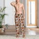 thumbnail image 2 of Balery Pinecone Autumn Pattern Pantalones de pijama para hombre, pijama ultraligero, pantalón de descanso-Medium, 2 of 6