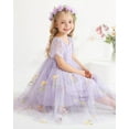 thumbnail image 2 of CARETOO Flower Girl Lace Back V-Neck Dress Full-Length Floral Embroidered Toddler Tutu Tulle Dresses for Girls Size 2-3T, 2 of 8