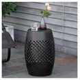 thumbnail image 2 of 12.5" Steel Patio End Table, Round Hollow Drum Side Table, Accent Table for Indoor and Outdoor, Black, 2 of 5