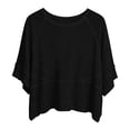 thumbnail image 5 of Oversized Tshirts for Women Non Slit Patched Color Bell Sleeve T Shirt Women's Summer Casual Crewneck Batwing Half Sleeve Tee Loose Basic Black Summer Tops for Women, 5 of 9