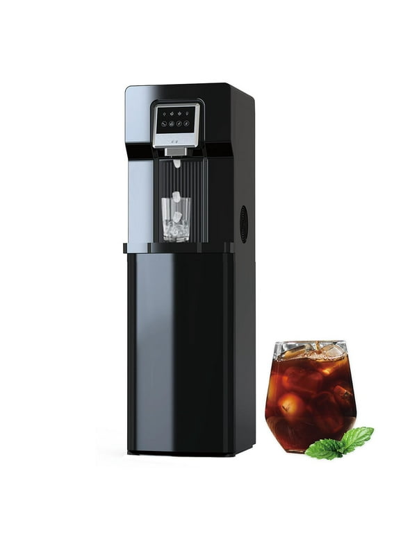 SOOPYK Bottom Loading Water Cooler Dispenser with Ice Maker for 3 Gallon Bottle  Black (NO HOT Water)