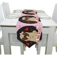 thumbnail image 4 of Coolnut Table Runner 13"x90", Pugs and Kisses On Pink Washable Table Cloth Runner for Holiday Home Wedding Table Top Decoration, 4 of 5