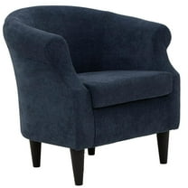Fox Hill Trading Nikole Traditional Polyester Fabric Chair in Navy Blue