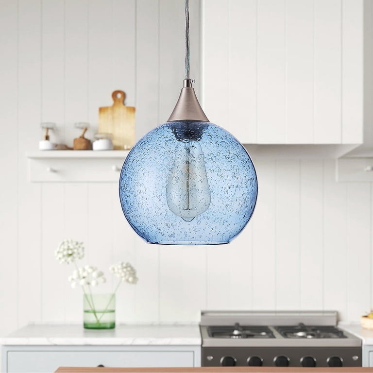 Aiwen Blue Glass Pendant Light Novelty Hanging Modern Home Light Fixture Aiwen Blue Glass Pendant Light Novelty Hanging Modern Home Light Fixture
