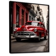 thumbnail image 2 of Designart "Preserving Red Cuban Car Legacy" Cuba Floater Framed Canvas Wall Art, 2 of 5