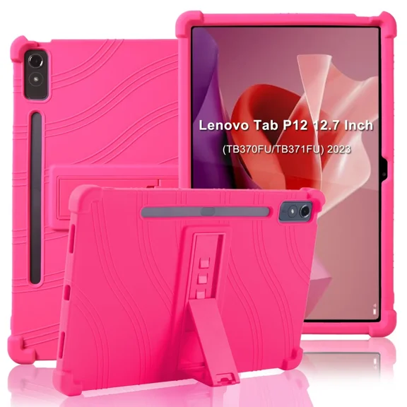 Lenovo Tab P12 Case 12.7" 2023Lenovo P12 Tablet With Bracket & Pen Holder (Pink)