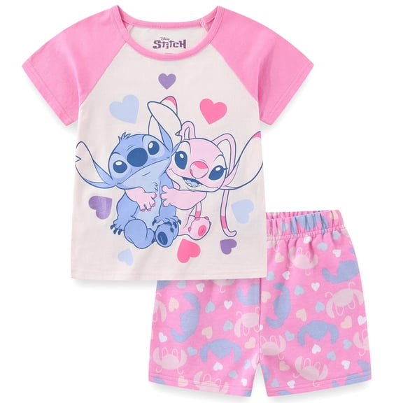 Disney Lilo & Stitch Short Sleeve T-Shirt and Shorts Set (Girls), 2 Piece Set, Sizes 4-12