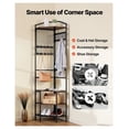 thumbnail image 6 of Corner Hall Tree, 71.3” Coat Rack with Shelf & Steel Frame, 6 of 9