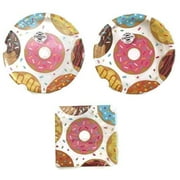 Angle View: Donut Time Party Plates (16) Napkins (16) Party Bundle