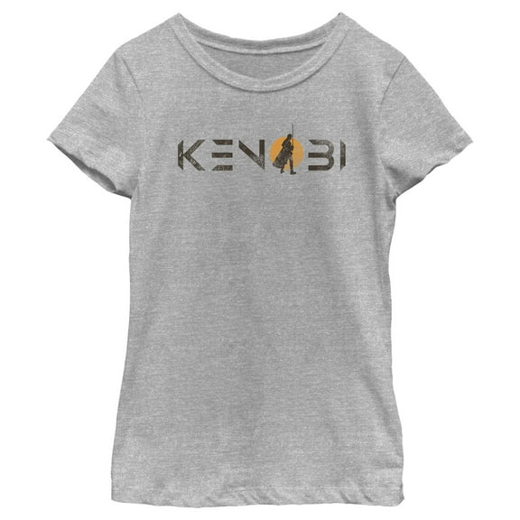 Girl's Star Wars: Obi-Wan Kenobi Vintage Silhouette Kenobi Sunset  Graphic Tee Athletic Heather Large