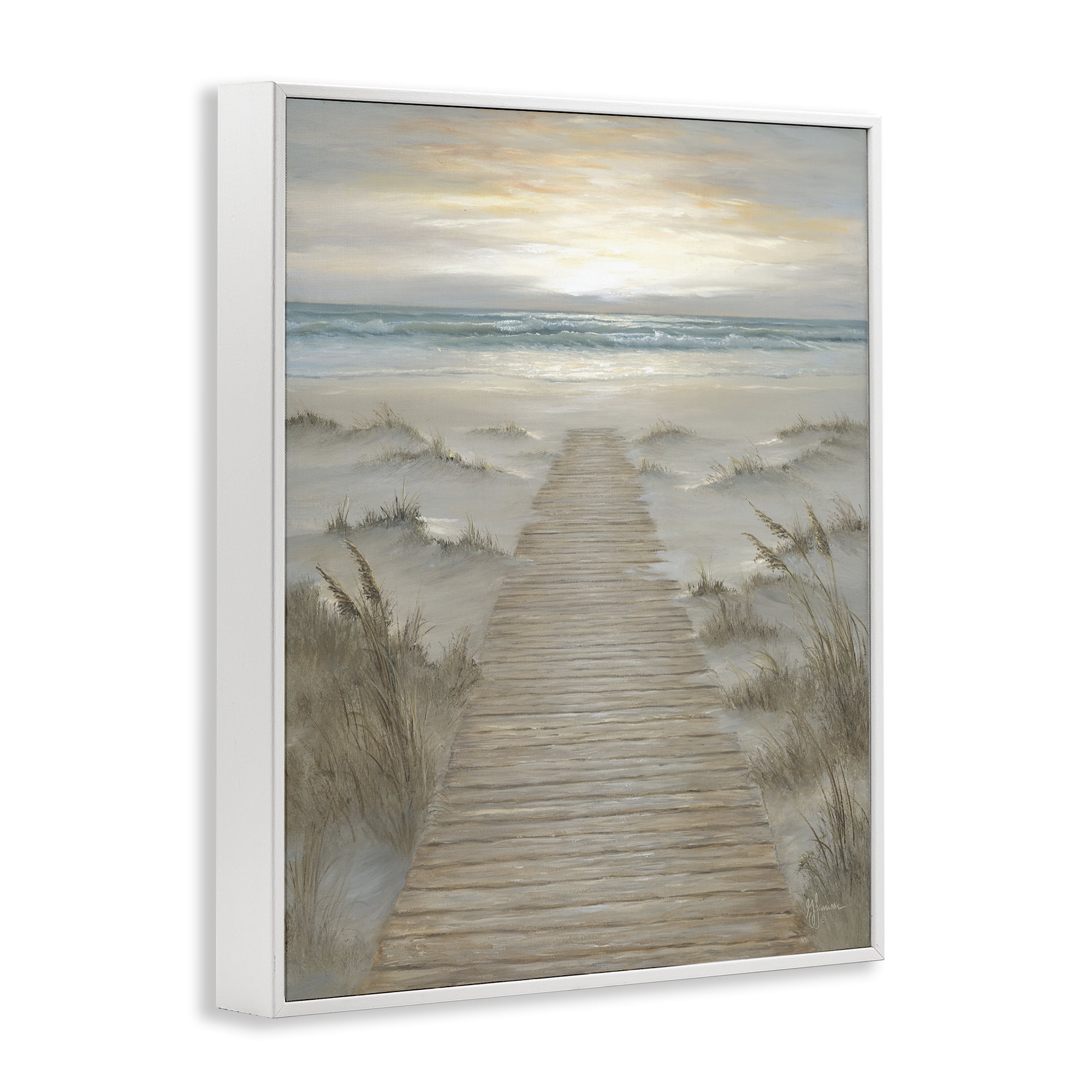 Stupell Industries The Path Towards Sunrise White Framed Giclee Art, design by Georgia Janisse
