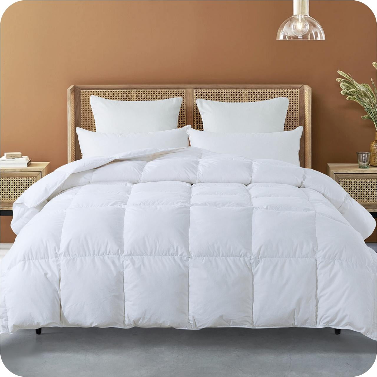 KINMEROOM Queen Size Goose Feather Down Comforter, 50 oz All Season