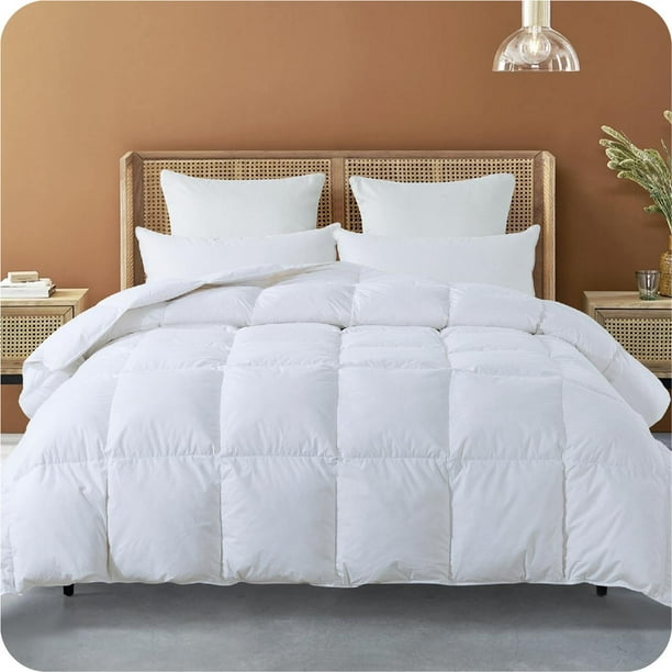 KINMEROOM Queen Size Goose Feather Down Comforter, 50 oz All Season