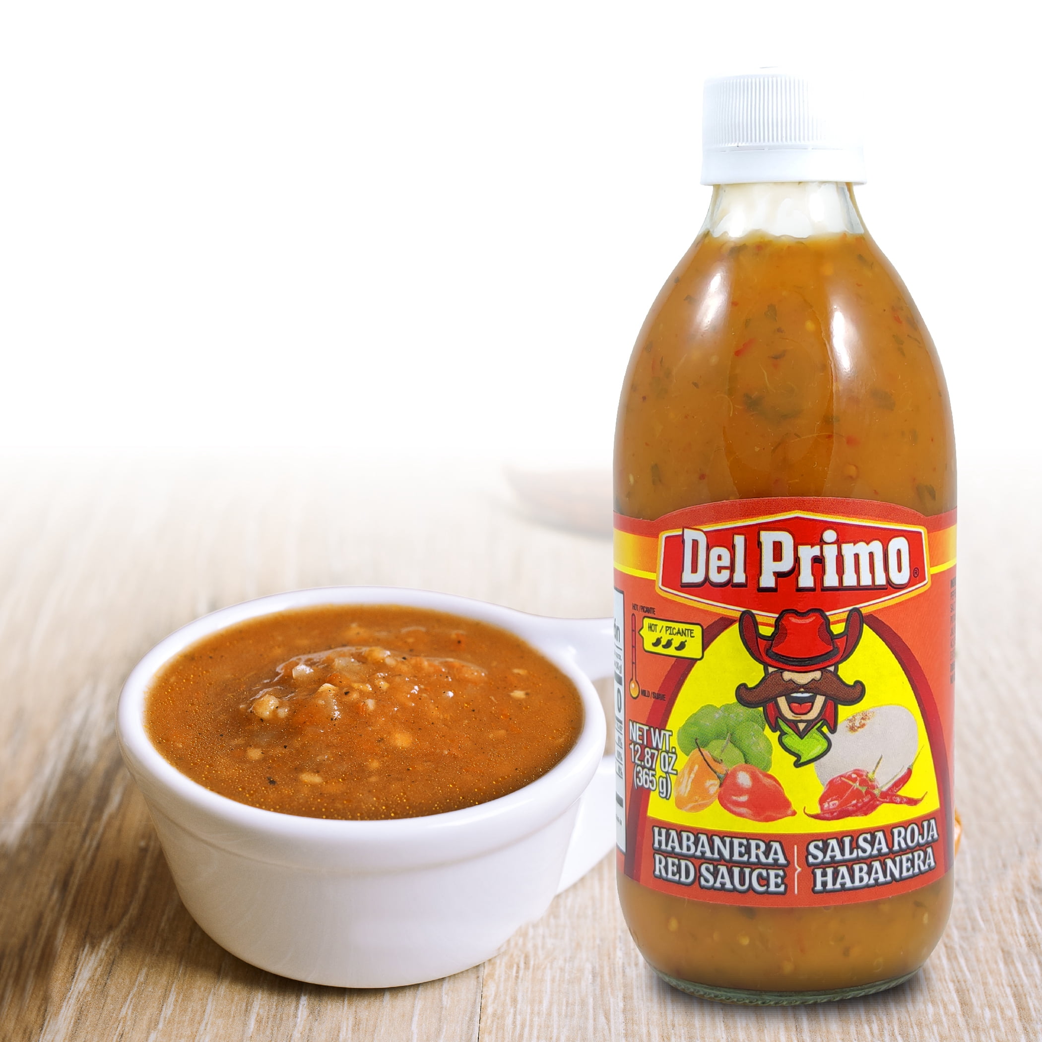 (6 pack) Primos Del Primo Habanera Red Sauce Bottle Vegan and Gluten free, 12.88 oz