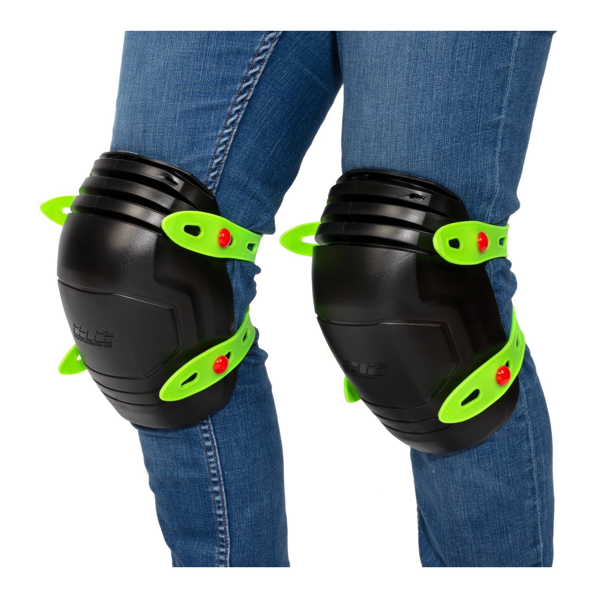 JS Products  212 Performance Wet Surface Flexible Shell Foam Core Knee Pads, Black & Green