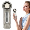 thumbnail image 2 of Studded Handheld Fan Usb Rechargeable Portable Powerful Airflow Long Battery Life Silver, Hand Fan Rhinestone Embellished Powerful Airflow Usb Rechargeable Compact & Portable Multiple Fan Speeds, 2 of 6