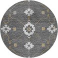 thumbnail image 2 of Addison Rugs Dream Shag Premium Machine Washable Transitional Open Field, Ornate Gray Round Rug, 8' x 8', 2 of 8