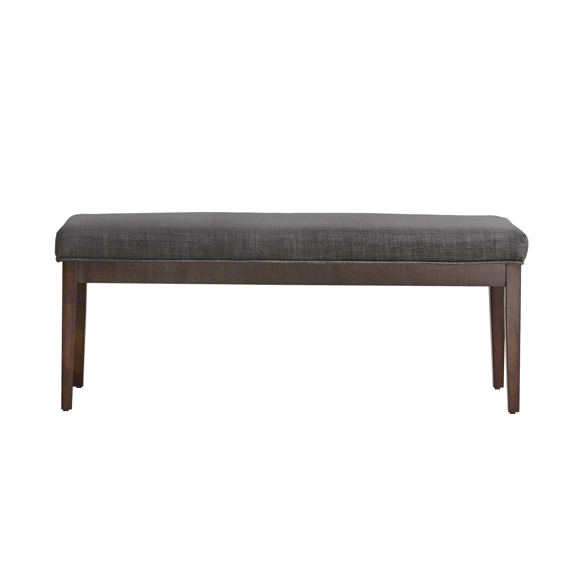 Chelsea Lane Espresso Wood Linen Upholstered Bench, Dark Gray
