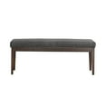 thumbnail image 3 of Chelsea Lane Espresso Wood Linen Upholstered Bench, Dark Gray, 3 of 5