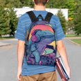thumbnail image 4 of Lukts Hip-Hop DJ Dolphin Pattern 15 Inch Student Backpack, Waterproof Laptop Backpack with Adjustable Shoulder Straps, Lightweight Travel, Campus Backpack, Unisex, 4 of 6