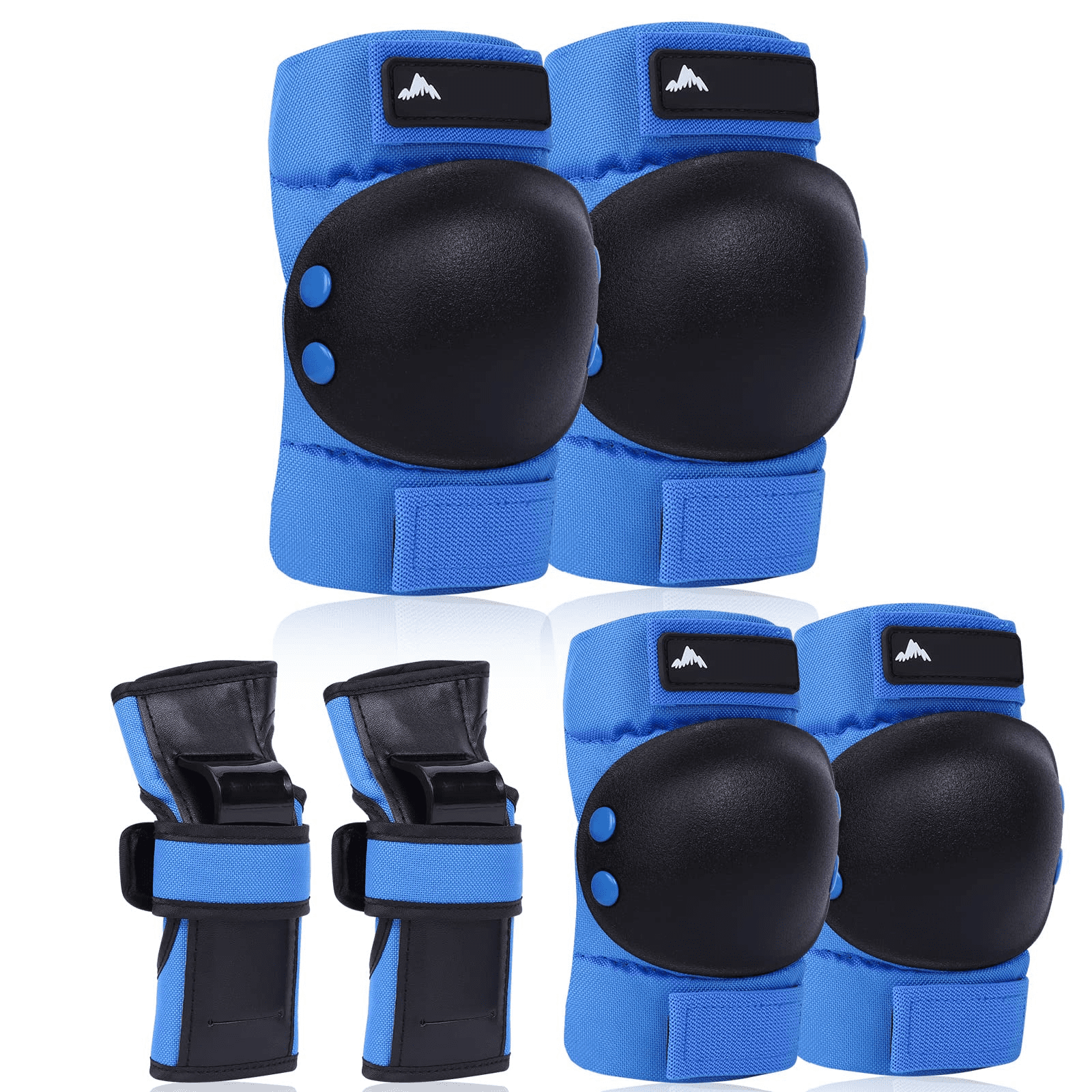 ChromeWheels Kids Knee Pads Elbow Pad Wrist Guards Protective Gear Set for Girls Boys Roller Skates Cycling BMX Bike Skateboard Rollerblade Scooter Inline Skating Multi Outdoor Sports 