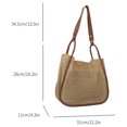 thumbnail image 2 of Bolso de mujer Compuesto ahuecado tejido Gran capacidad Embrague femenino Marrón, 2 of 9