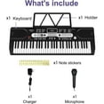 thumbnail image 2 of 61 Key Keyboard Piano,Portable Electronic Keyboard Piano Complete Beginner Set with Microphone, Power Supply, Built In Speakers for Birthday or Christmas Gift(without stand), 2 of 6