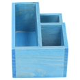 thumbnail image 1 of Pen Container, Sturdy Pine Wood 3-Grids Desktop Organizer, For Storing Jewelry Pens Brushes Cosmetics, 1 of 8