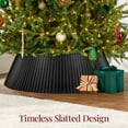thumbnail image 3 of Best Choice Products 36in Wood Slatted Christmas Tree Collar - Black, 3 of 8