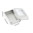 thumbnail image 2 of OCCOA Rectangular Tin Storage Box with Clear Window Lid 3.46x2.36x0.71in, Portable Metal Organizer for Jewelry Press-On Nails, Multi-Purpose Storage Case, C, 2 of 5