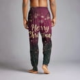 thumbnail image 5 of WTOBBY Men's Drawstring Pocket Cuffed Casual Pants, Christmas Print, Home Sleep Pants for Festive Lounge and Comfortable Wear, Soft and Cozy,Deep Red 3XL, 5 of 7