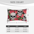thumbnail image 6 of Balery Skull And Roses Pillow Covers,Bed Pilowcases,Reversible Plush Throw Pillow Covers End Pillow Encasement,Pillow Case - 16"X24", 6 of 9