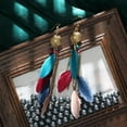 thumbnail image 2 of K-KED Colorful Chain Tassel Earrings Bohemian Feather Ornaments Long Earrings-DC1485-5, 2 of 9