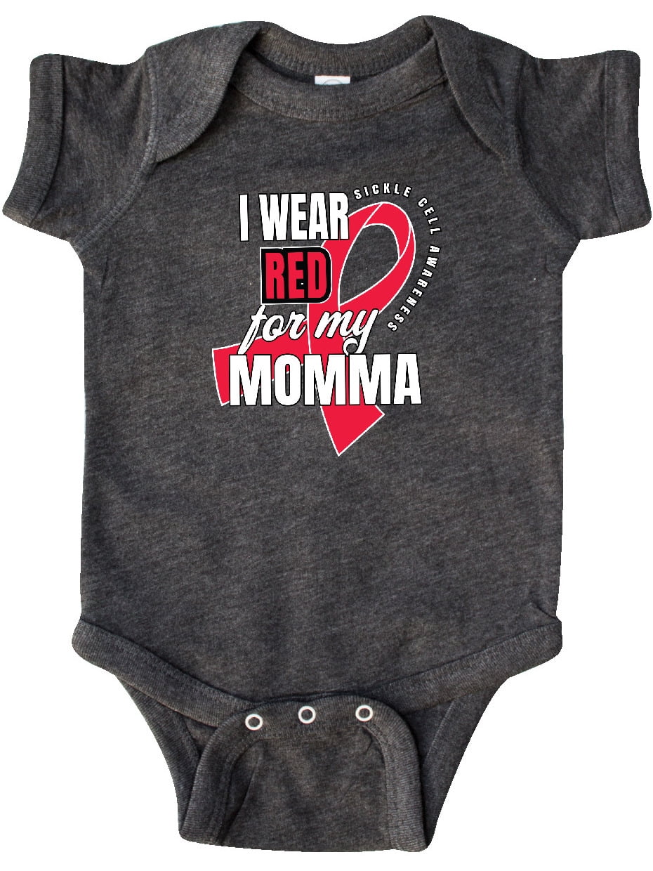 inktastic Sickle Cell Awareness I Wear Red for My Mama Long Sleeve Creeper