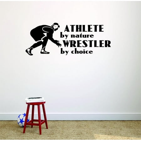 - Do It Yourself Wall Decal Sticker Athlete By Nature Wrestler By Choice Wrestling Logo Icon Teen Boys Self Defense Fighting Bedroom 16x32