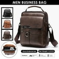 thumbnail image 3 of Omorc Men's Shoulder Messenger Bag Crossbody Briefcase Handbag PU Leather Satchel Bags, 3 of 22